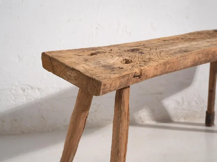 Pamono Vintage Primitive Bench, 1920 Hot