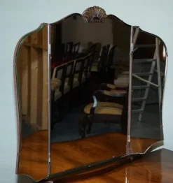 Pamono Vintage Queen Anne Style Legs Dressing Table with Large Mirror Best
