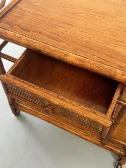 Pamono Vintage Rattan and Leather Bar Cart Online