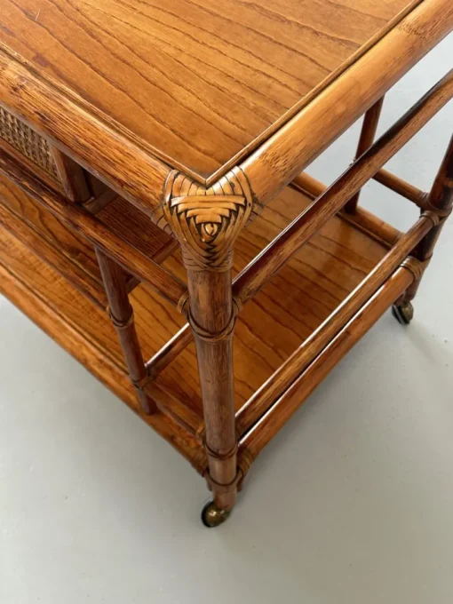Pamono Vintage Rattan and Leather Bar Cart Online