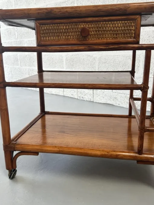 Pamono Vintage Rattan and Leather Bar Cart Online