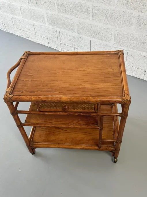 Pamono Vintage Rattan and Leather Bar Cart Online