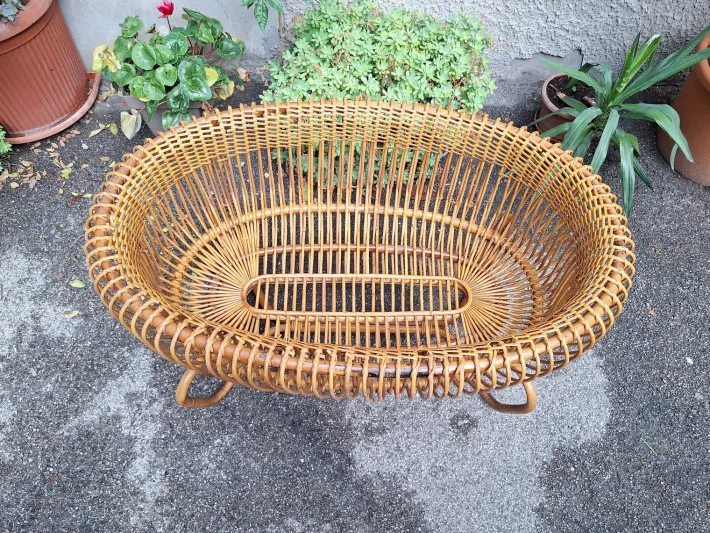 Pamono Vintage Rattan Cradle, 1950s Discount