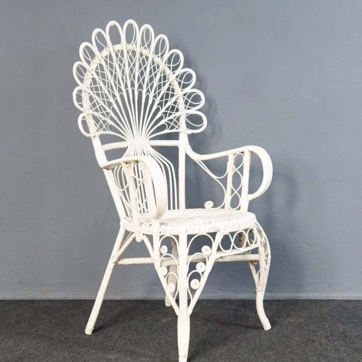 Pamono Vintage Rattan Peacock Armchair Hot