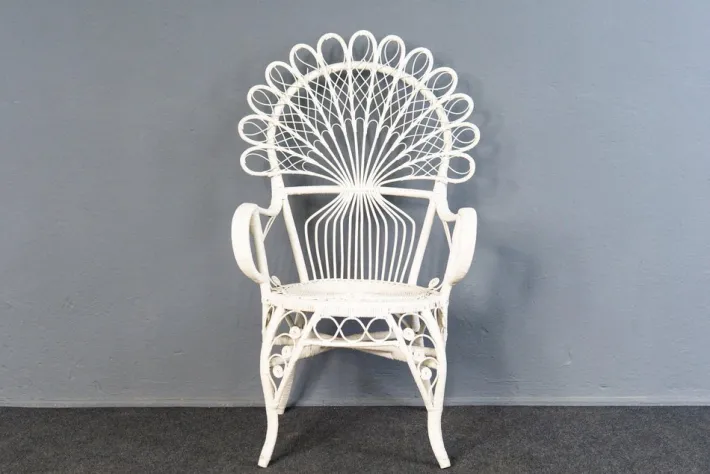 Pamono Vintage Rattan Peacock Armchair Hot