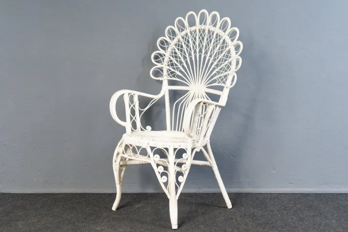 Pamono Vintage Rattan Peacock Armchair Hot