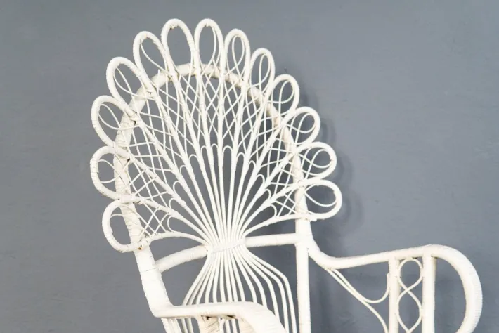 Pamono Vintage Rattan Peacock Armchair Hot