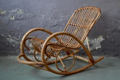 Pamono Vintage Rattan Rocking Chair Hot