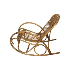 Pamono Vintage Rattan Rocking Chair with Cushion, 1960s Outlet