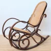 Pamono Vintage Rattan Rocking Chair in the style of Thonet, 1970s