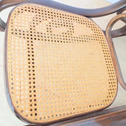 Pamono Vintage Rattan Rocking Chair in the style of Thonet, 1970s