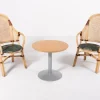 Pamono Vintage Rattan-Bamboo Indoor/Outdoor Chairs with Table, 1970s, Set of 3