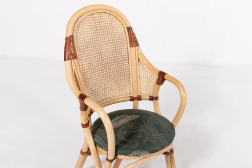 Pamono Vintage Rattan-Bamboo Indoor/Outdoor Chairs with Table, 1970s, Set of 3
