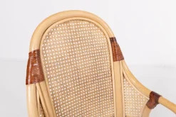 Pamono Vintage Rattan-Bamboo Indoor/Outdoor Chairs with Table, 1970s, Set of 3