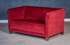 Pamono Vintage Red Velvet Sofa, 1950s Outlet