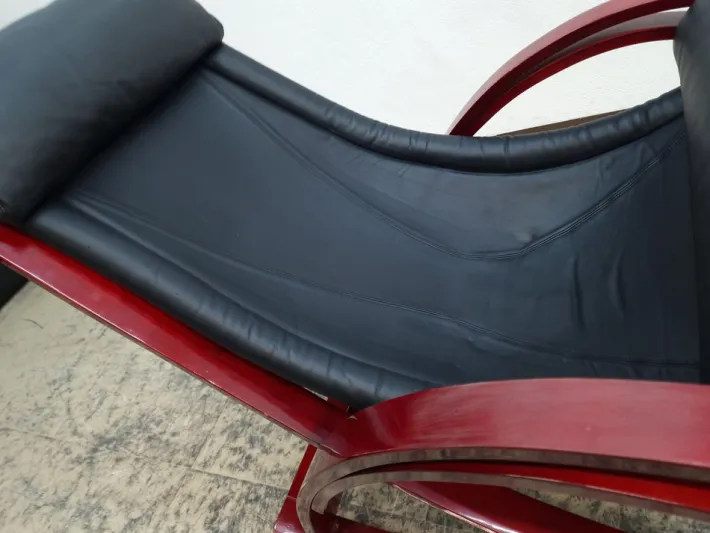 Pamono Vintage Rocking Chair in Leather by Gae Aulenti for Poltronova Discount