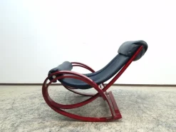 Pamono Vintage Rocking Chair in Leather by Gae Aulenti for Poltronova Discount