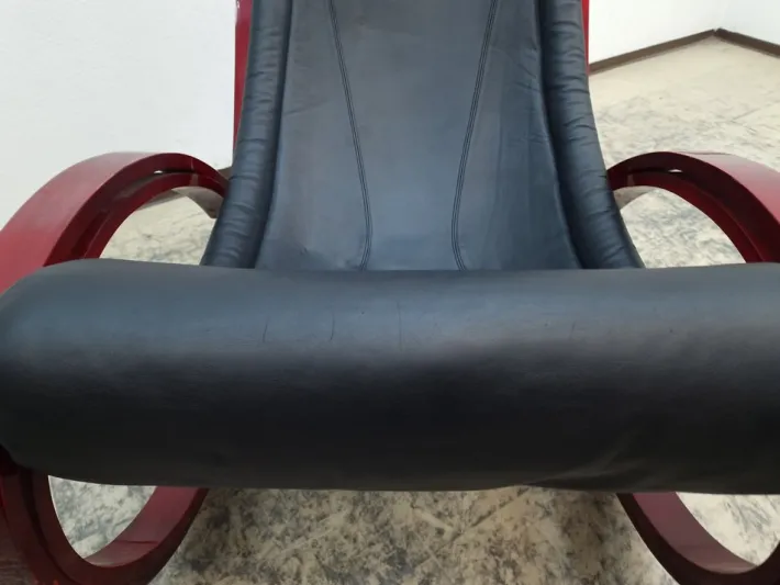 Pamono Vintage Rocking Chair in Leather by Gae Aulenti for Poltronova Discount