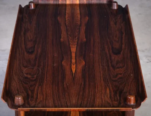 Pamono Vintage Rosewood Serving Bar Cart by Poul Hundevad, 1960s New
