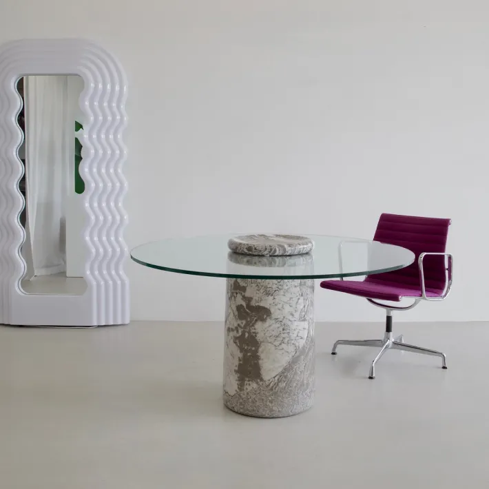 Pamono Vintage Round Dining Table by Angelo Mangiarotti for Sorgente Dei Mobili, 1975 Discount