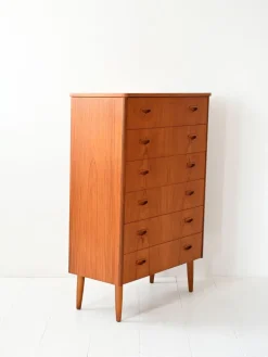 Pamono Vintage Scandinavian Flamed Teak Chest of Drawers, 1950s Best