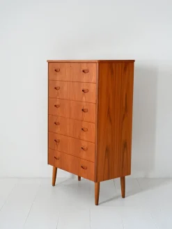Pamono Vintage Scandinavian Flamed Teak Chest of Drawers, 1950s Best