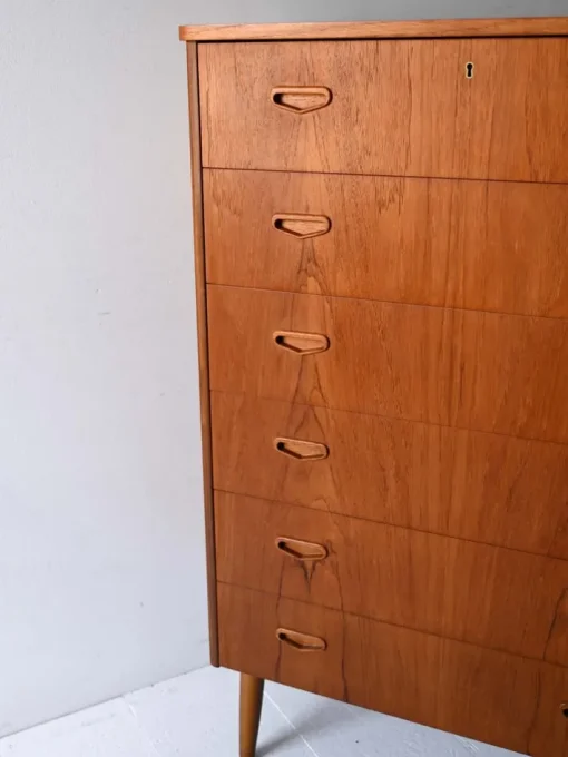 Pamono Vintage Scandinavian Flamed Teak Chest of Drawers, 1950s Best