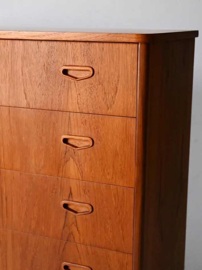 Pamono Vintage Scandinavian Flamed Teak Chest of Drawers, 1950s Best