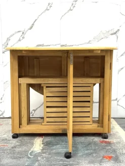 Pamono Vintage Scandinavian Folding Table and Chairs, 1980, Set of 5 New