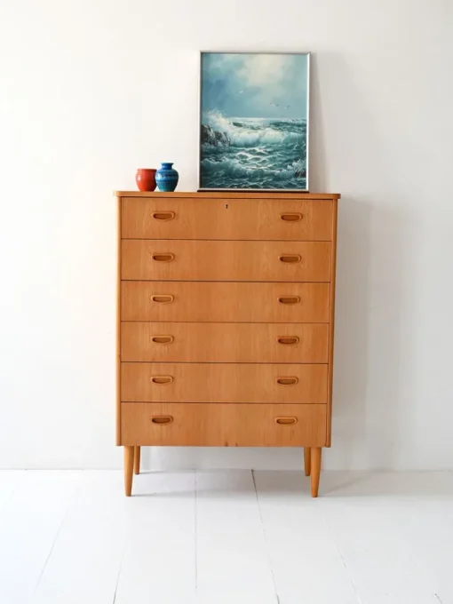 Pamono Vintage Scandinavian Oak Chest of Drawers, 1950s Best