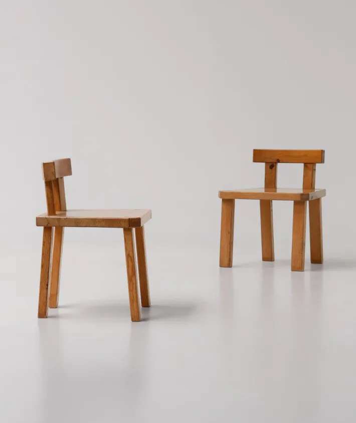 Pamono Vintage Scandinavian Pine Chairs by Roland Wilhelmsson, 1960s, Set of 2
