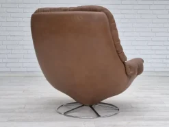 Pamono Vintage Scandinavian Swivel Chair in Brown Furniture Leather, 1970s Discount