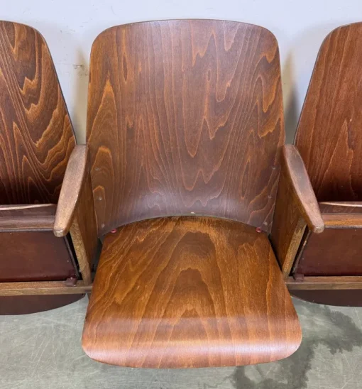 Pamono Vintage 3-Seat Cinema Theatre Bench from Ton, 1960s Hot