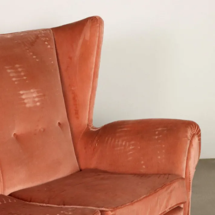 Pamono Vintage 3-Seater Velvet Sofa, Italy, 1950s Sale
