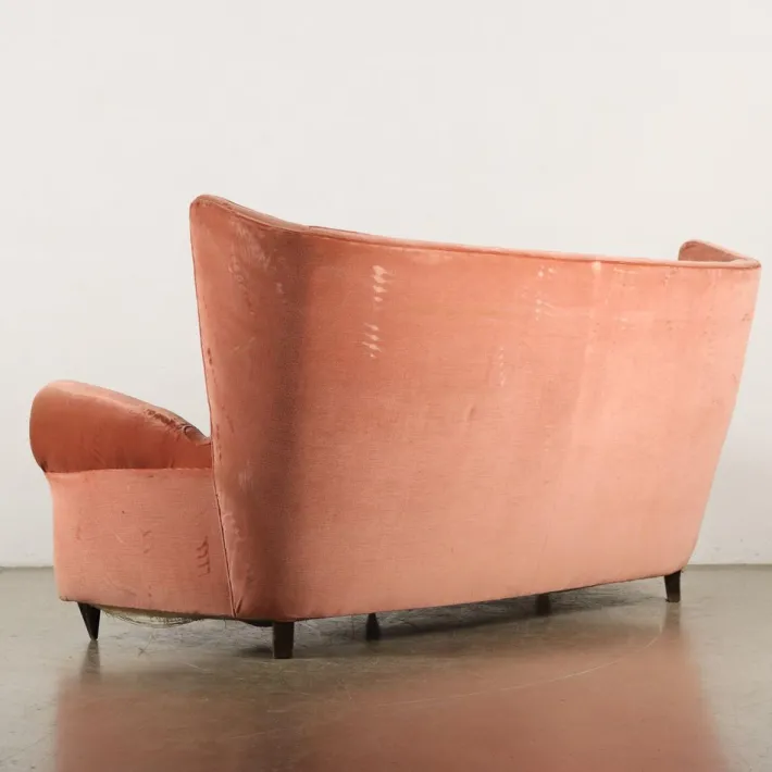 Pamono Vintage 3-Seater Velvet Sofa, Italy, 1950s Sale