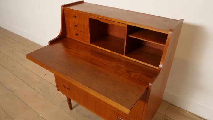 Pamono Vintage Secretaire in Teak Hot