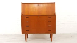 Pamono Vintage Secretaire in Teak with Mirror Hot