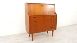Pamono Vintage Secretaire in Teak with Mirror Hot