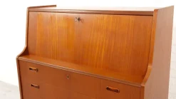 Pamono Vintage Secretaire in Teak with Mirror Hot