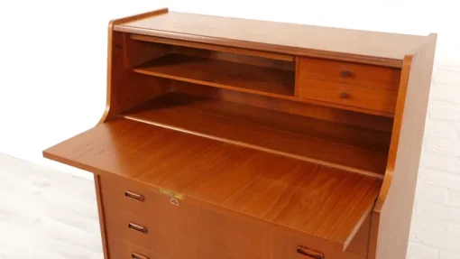 Pamono Vintage Secretaire in Teak with Mirror Hot