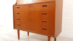 Pamono Vintage Secretaire in Teak with Mirror Hot