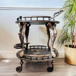 Pamono Vintage Serving Trolley Serving Side Table on Wheels New