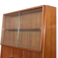 Pamono Vintage Showcase Cabinet with Shelf and Glass Sliding Doors Outlet