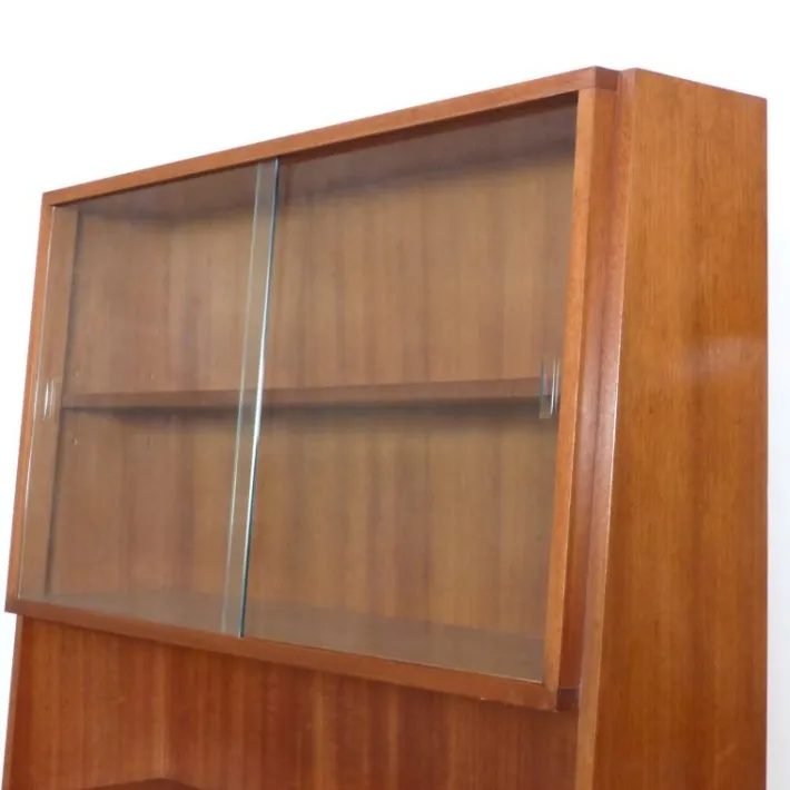 Pamono Vintage Showcase Cabinet with Shelf and Glass Sliding Doors Outlet