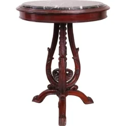 Pamono Vintage Side Table in Beech with Marble Top, 1980s New
