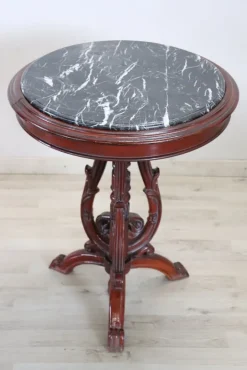 Pamono Vintage Side Table in Beech with Marble Top, 1980s New
