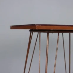 Pamono Vintage Side Table with Metal Frame and Double Glass Top, 1960s