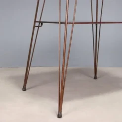 Pamono Vintage Side Table with Metal Frame and Double Glass Top, 1960s