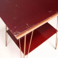 Pamono Vintage Side Table with Metal Frame and Double Glass Top, 1960s