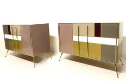 Pamono Vintage Sideboard in Stained Glass and Brass, 1970s Discount